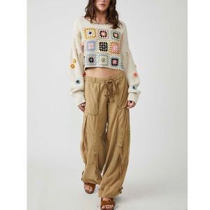 FREE PEOPLE | DAHLIA CROCHET PULLOVER | ANTIQUE PEARL COMBO